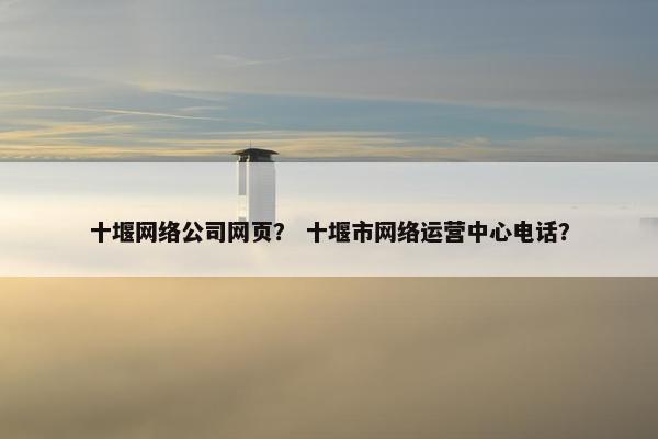 十堰网络公司网页？ 十堰市网络运营中心电话？-第1张图片-冷动云