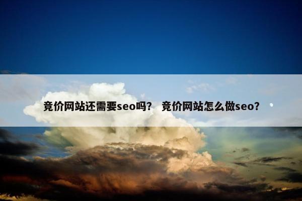 竞价网站还需要seo吗？ 竞价网站怎么做seo？-第1张图片-冷动云