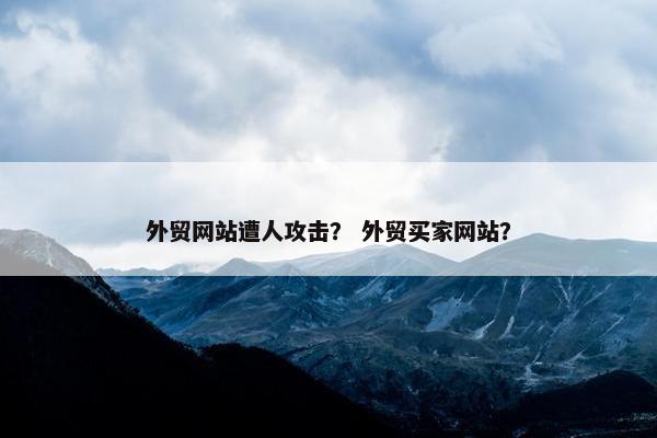 外贸网站遭人攻击？ 外贸买家网站？-第1张图片-冷动云