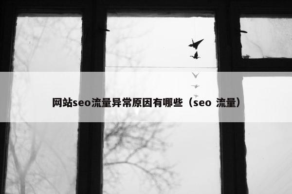 网站seo流量异常原因有哪些（seo 流量）-第1张图片-冷动云