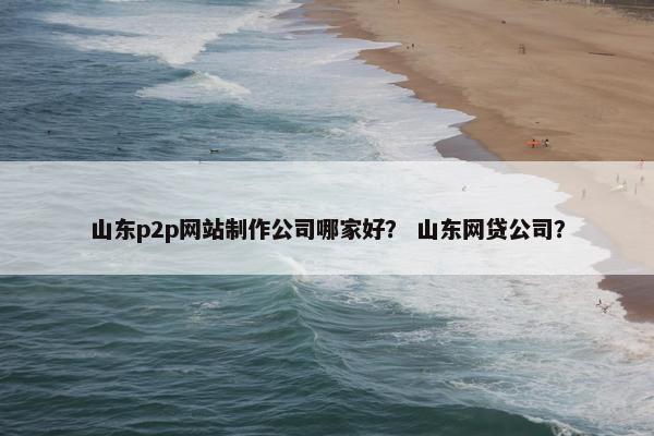 山东p2p网站制作公司哪家好？ 山东网贷公司？-第1张图片-冷动云