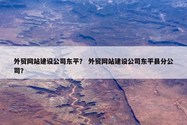 外贸网站建设公司东平？ 外贸网站建设公司东平县分公司？-第1张图片-冷动云