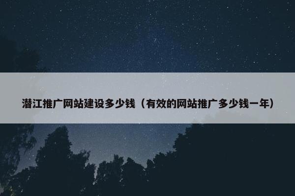 潜江推广网站建设多少钱（有效的网站推广多少钱一年）-第1张图片-冷动云