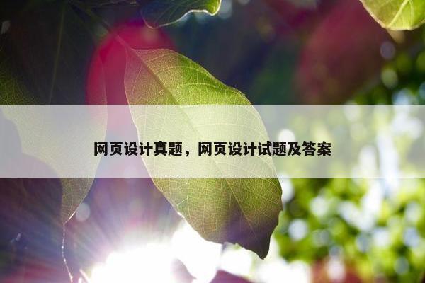 网页设计真题，网页设计试题及答案-第1张图片-冷动云