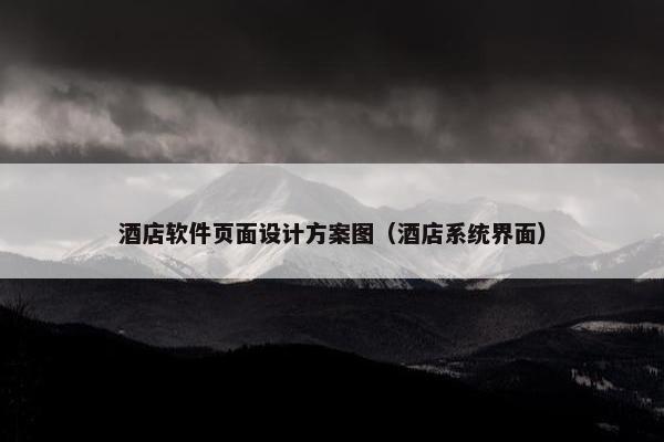 酒店软件页面设计方案图（酒店系统界面）-第1张图片-冷动云