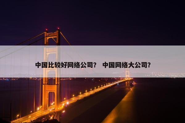 中国比较好网络公司？ 中国网络大公司？-第1张图片-冷动云