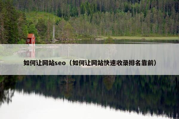 如何让网站seo（如何让网站快速收录排名靠前）-第1张图片-冷动云