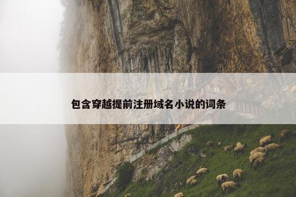 包含穿越提前注册域名小说的词条-第1张图片-冷动云