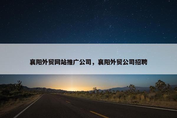 襄阳外贸网站推广公司，襄阳外贸公司招聘-第1张图片-冷动云