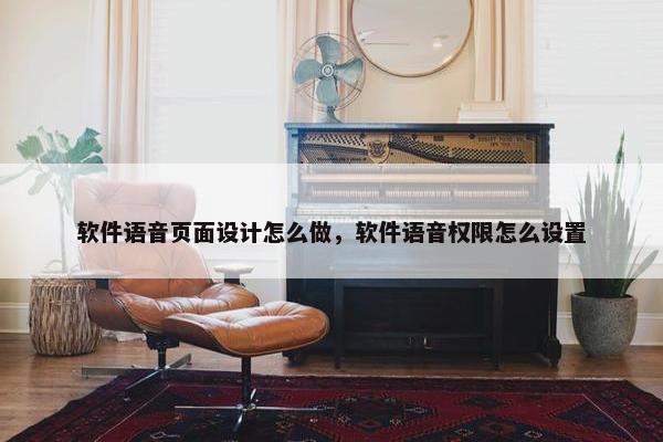 软件语音页面设计怎么做，软件语音权限怎么设置-第1张图片-冷动云