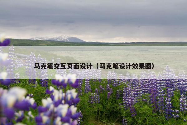马克笔交互页面设计（马克笔设计效果图）-第1张图片-冷动云