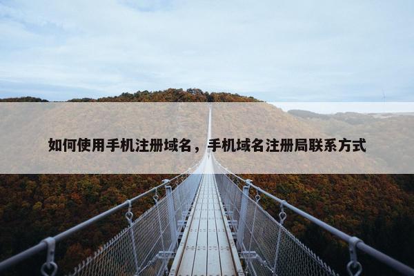 如何使用手机注册域名，手机域名注册局联系方式-第1张图片-冷动云