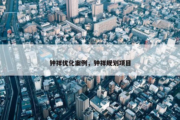 钟祥优化案例，钟祥规划项目-第1张图片-冷动云