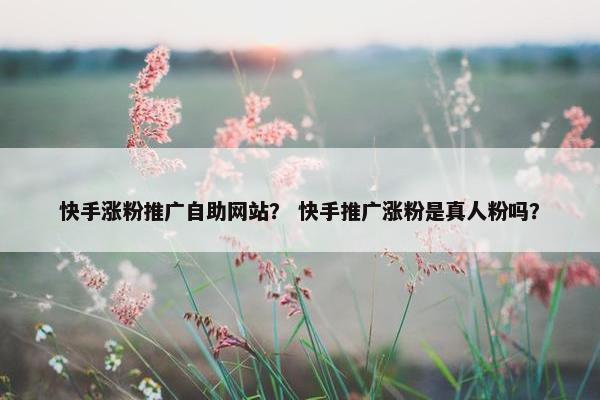 快手涨粉推广自助网站？ 快手推广涨粉是真人粉吗？-第1张图片-冷动云