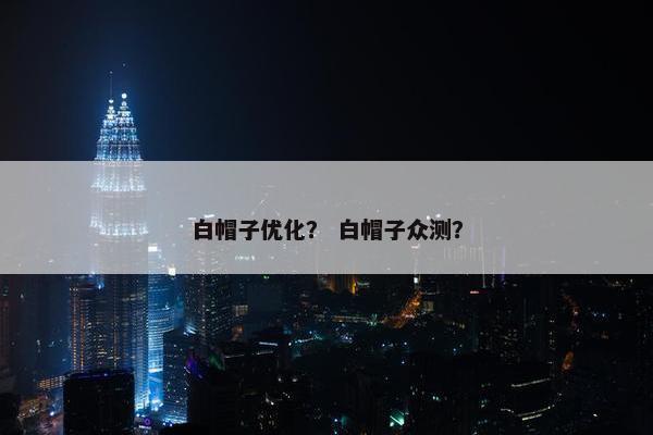 白帽子优化？ 白帽子众测？-第1张图片-冷动云