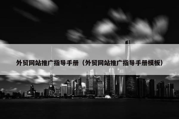 外贸网站推广指导手册（外贸网站推广指导手册模板）-第1张图片-冷动云