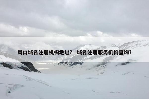 周口域名注册机构地址？ 域名注册服务机构查询？-第1张图片-冷动云
