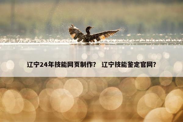 辽宁24年技能网页制作？ 辽宁技能鉴定官网？-第1张图片-冷动云