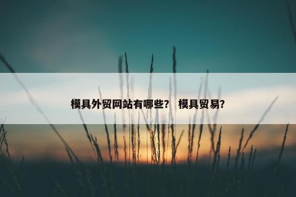 模具外贸网站有哪些？ 模具贸易？-第1张图片-冷动云
