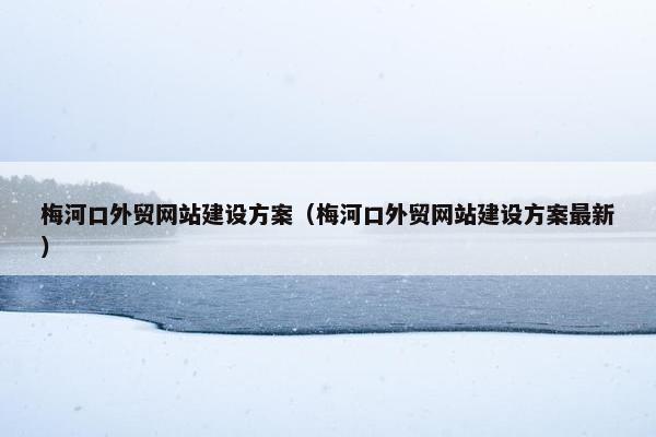 梅河口外贸网站建设方案（梅河口外贸网站建设方案最新）-第1张图片-冷动云