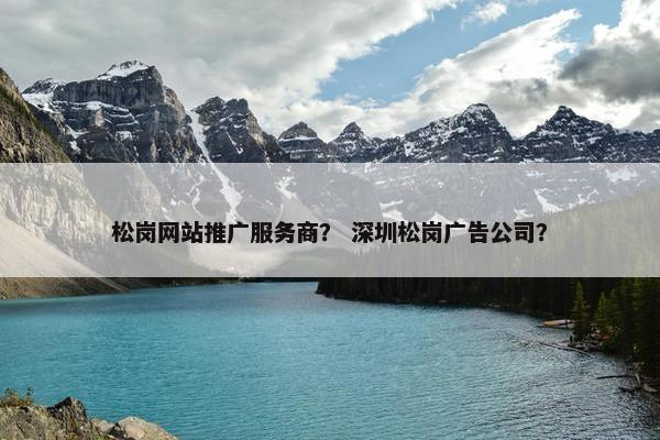 松岗网站推广服务商？ 深圳松岗广告公司？-第1张图片-冷动云