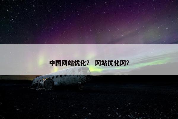 中国网站优化？ 网站优化网？-第1张图片-冷动云