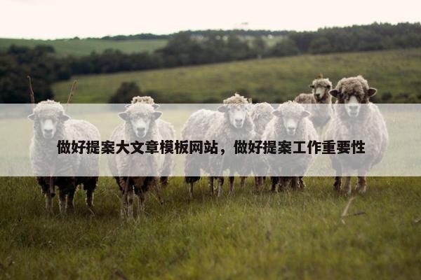 做好提案大文章模板网站，做好提案工作重要性-第1张图片-冷动云