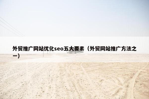 外贸推广网站优化seo五大要素（外贸网站推广方法之一）-第1张图片-冷动云