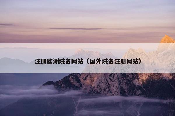 注册欧洲域名网站（国外域名注册网站）-第1张图片-冷动云