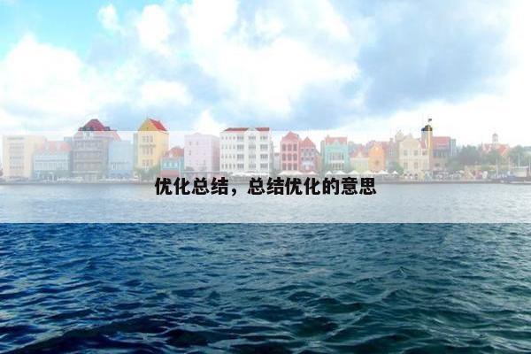 优化总结，总结优化的意思-第1张图片-冷动云