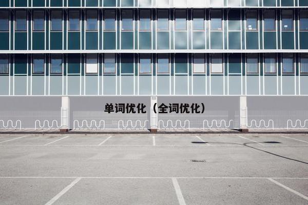 单词优化（全词优化）-第1张图片-冷动云