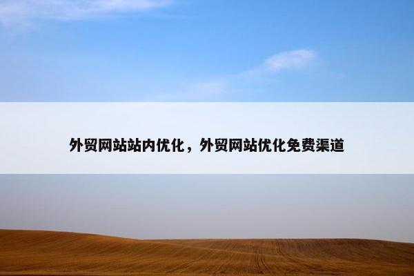 外贸网站站内优化，外贸网站优化免费渠道-第1张图片-冷动云
