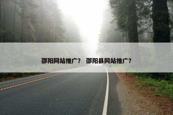邵阳网站推广？ 邵阳县网站推广？-第1张图片-冷动云