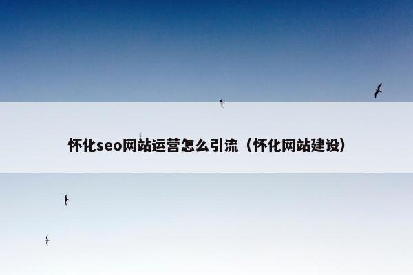 怀化seo网站运营怎么引流（怀化网站建设）-第1张图片-冷动云
