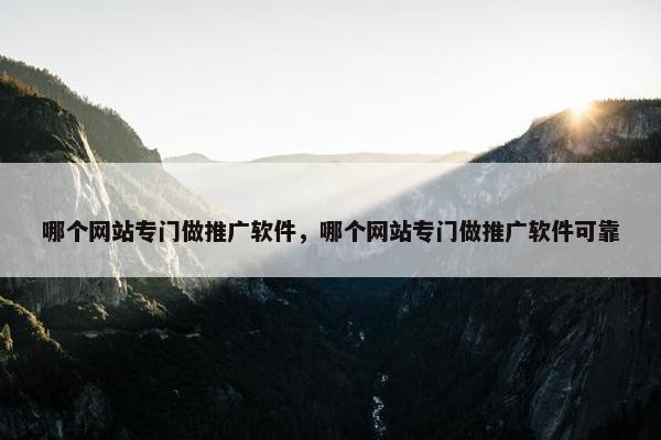 哪个网站专门做推广软件，哪个网站专门做推广软件可靠-第1张图片-冷动云