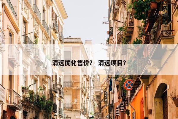 清远优化售价？ 清远项目？-第1张图片-冷动云