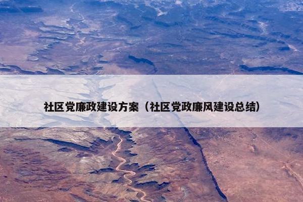 社区党廉政建设方案（社区党政廉风建设总结）-第1张图片-冷动云