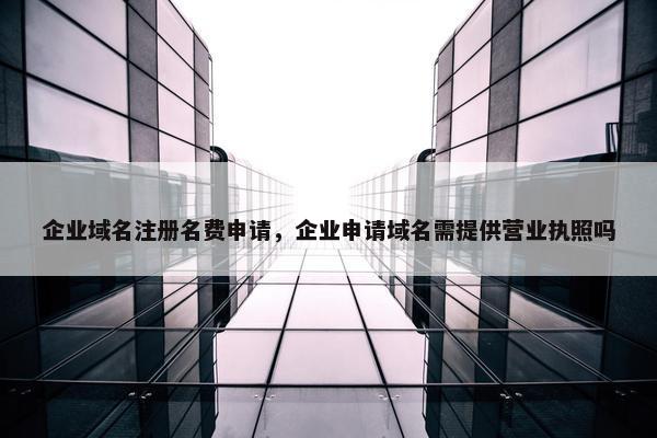 企业域名注册名费申请，企业申请域名需提供营业执照吗-第1张图片-冷动云