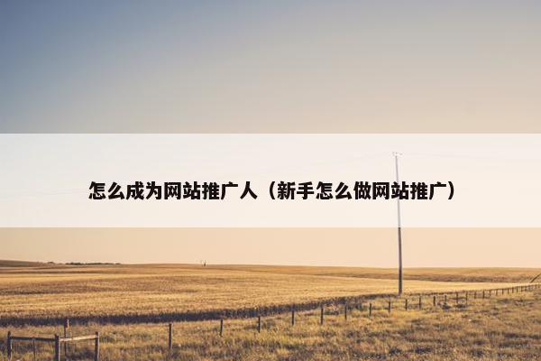 怎么成为网站推广人（新手怎么做网站推广）-第1张图片-冷动云