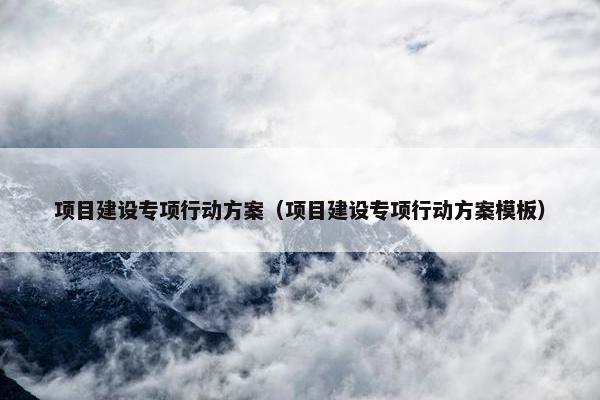 项目建设专项行动方案（项目建设专项行动方案模板）-第1张图片-冷动云