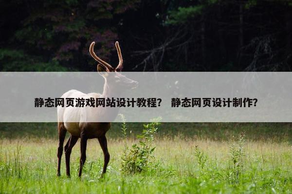 静态网页游戏网站设计教程？ 静态网页设计制作？-第1张图片-冷动云
