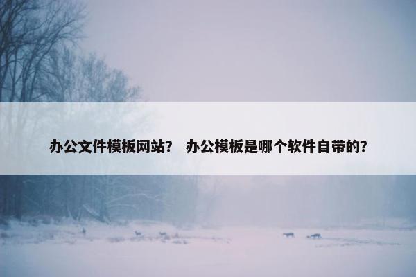 办公文件模板网站？ 办公模板是哪个软件自带的？-第1张图片-冷动云