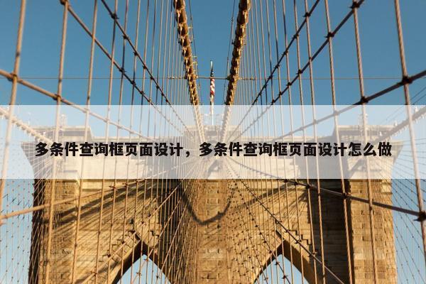 多条件查询框页面设计，多条件查询框页面设计怎么做-第1张图片-冷动云