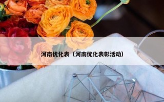 河南优化表（河南优化表彰活动）