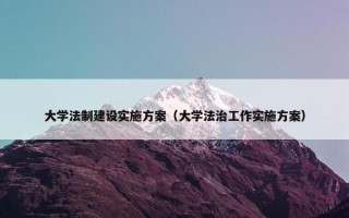 大学法制建设实施方案（大学法治工作实施方案）
