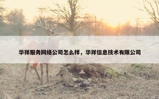 华祥服务网络公司怎么样，华祥信息技术有限公司
