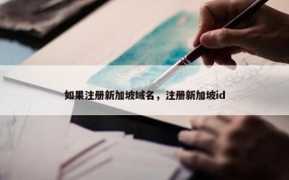 如果注册新加坡域名，注册新加坡id