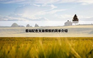 看站配色文案模板的简单介绍