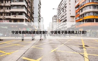 宁波电商网站建设定制？ 宁波电子商务网上订货？