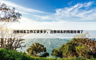 注册域名工作工资多少，注册域名的钱是给谁了
